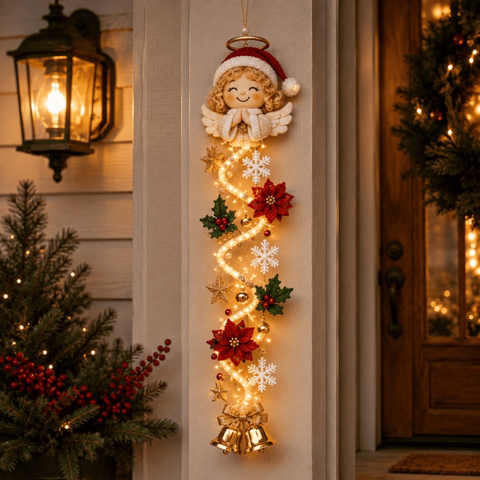 โณ Last Day 49% OFF โ๐โจ Create a Warm Christmas Welcome โ Lighted Holiday Door Hanger for Your Front Door & Porch