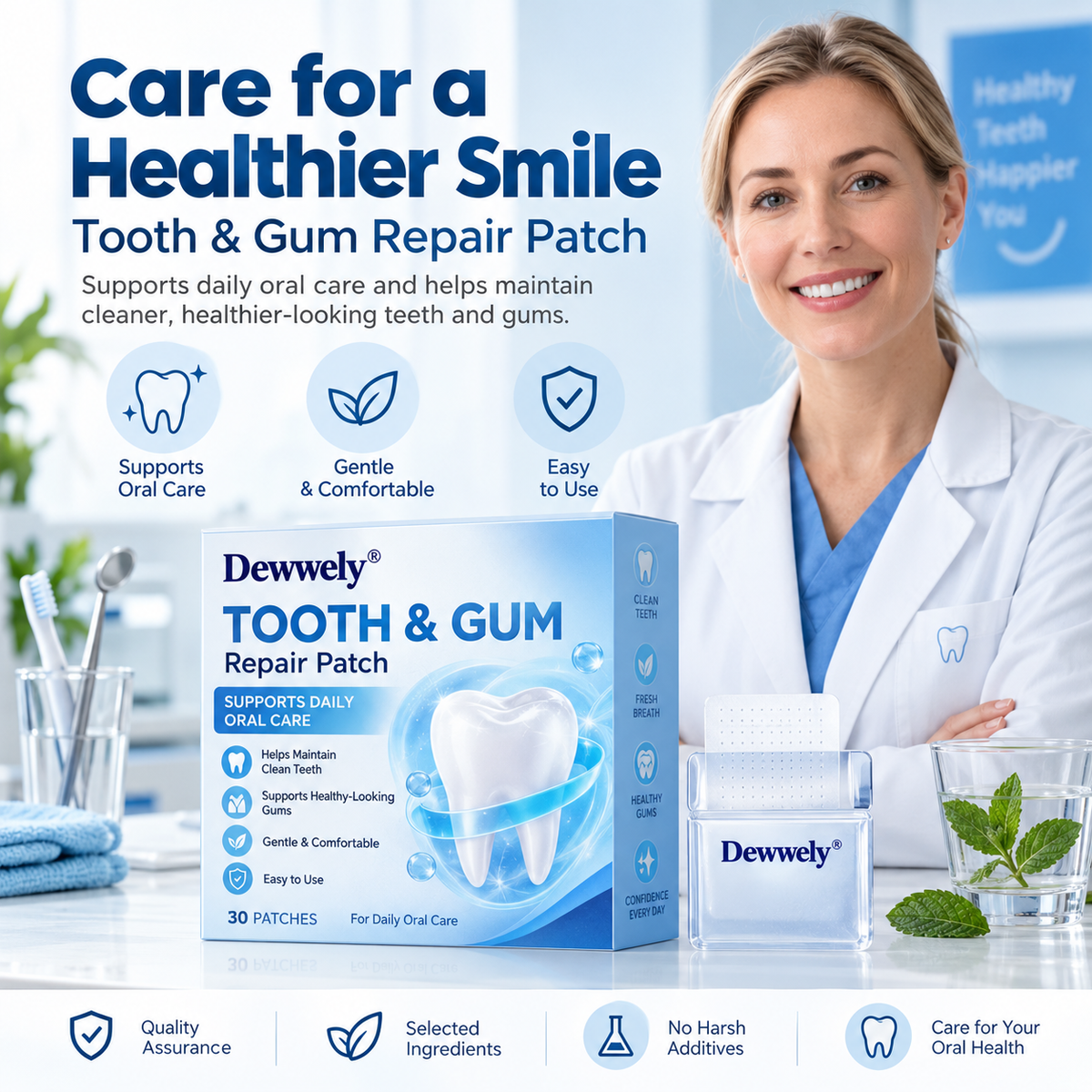 Dewvely® Tideglusib Oral Strips – Daily Tooth & Gum Care Formula