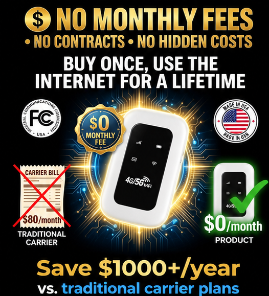 [Global Coverage, Free for Life] Boundless Portable Wi-Fi– 🛡️, No Contract, No Hidden Costs