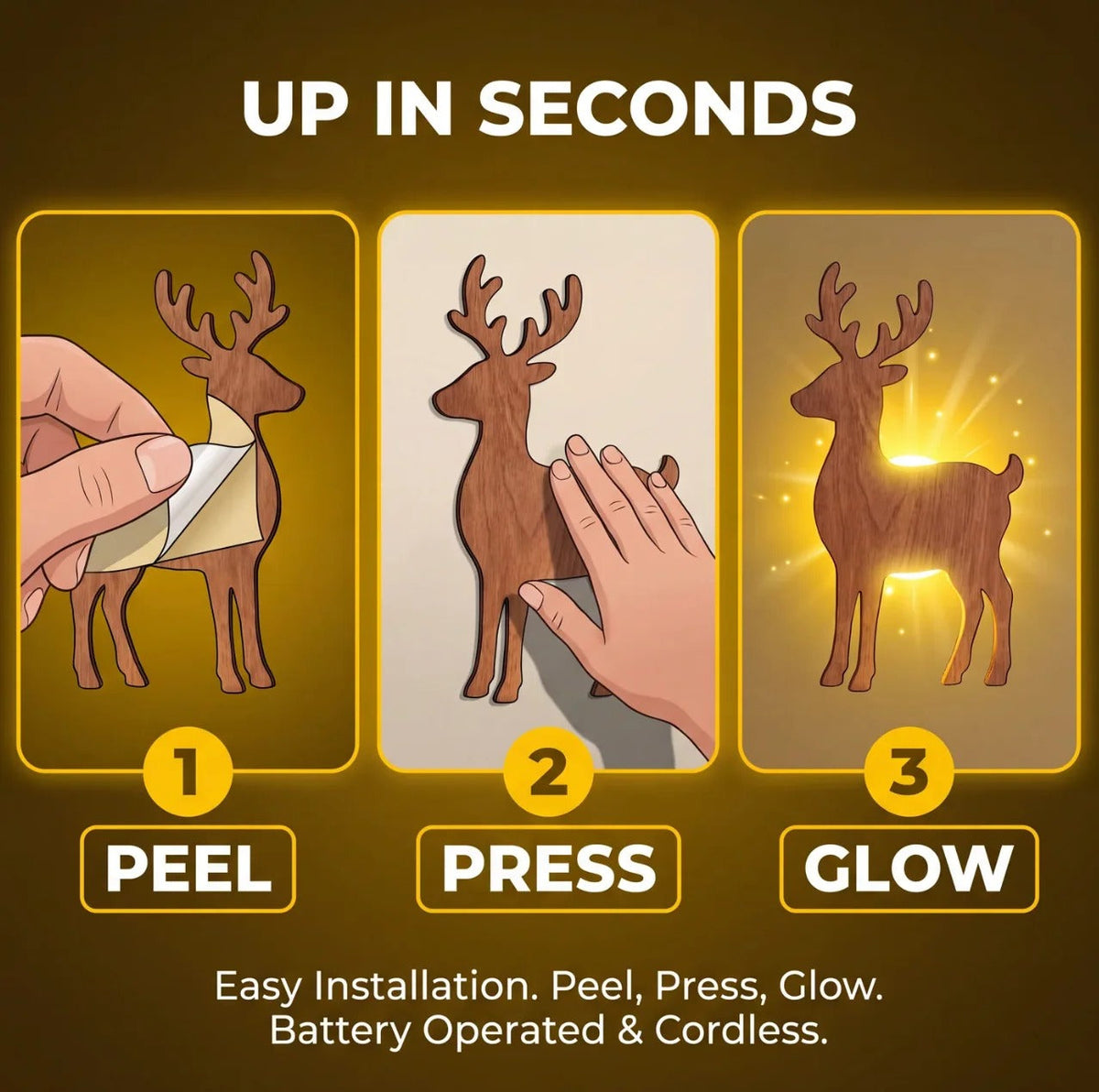 Today 49% OFF - WinterGlow Reindeer Light-Up Wall Decor