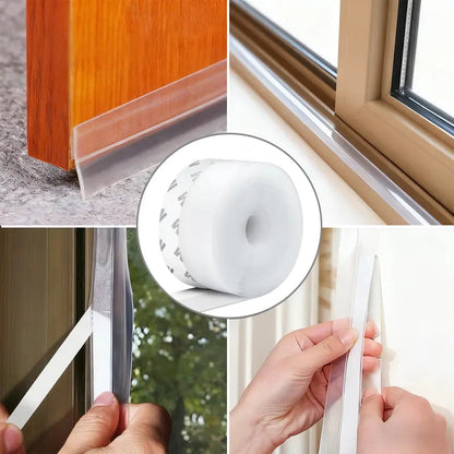 6.4Ft Door Weather Stripping | Adhesive Draft Stopper Seal Strip for Doors, Windows & Shower Doors