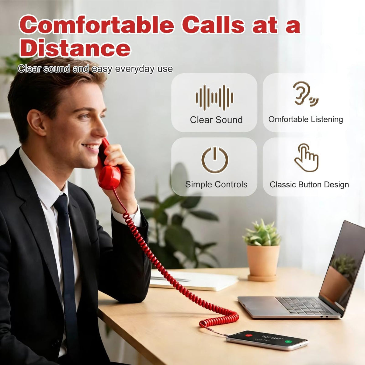 📞Retro Wired Telephone Handset for Smartphones | Vintage Style Phone Receiver