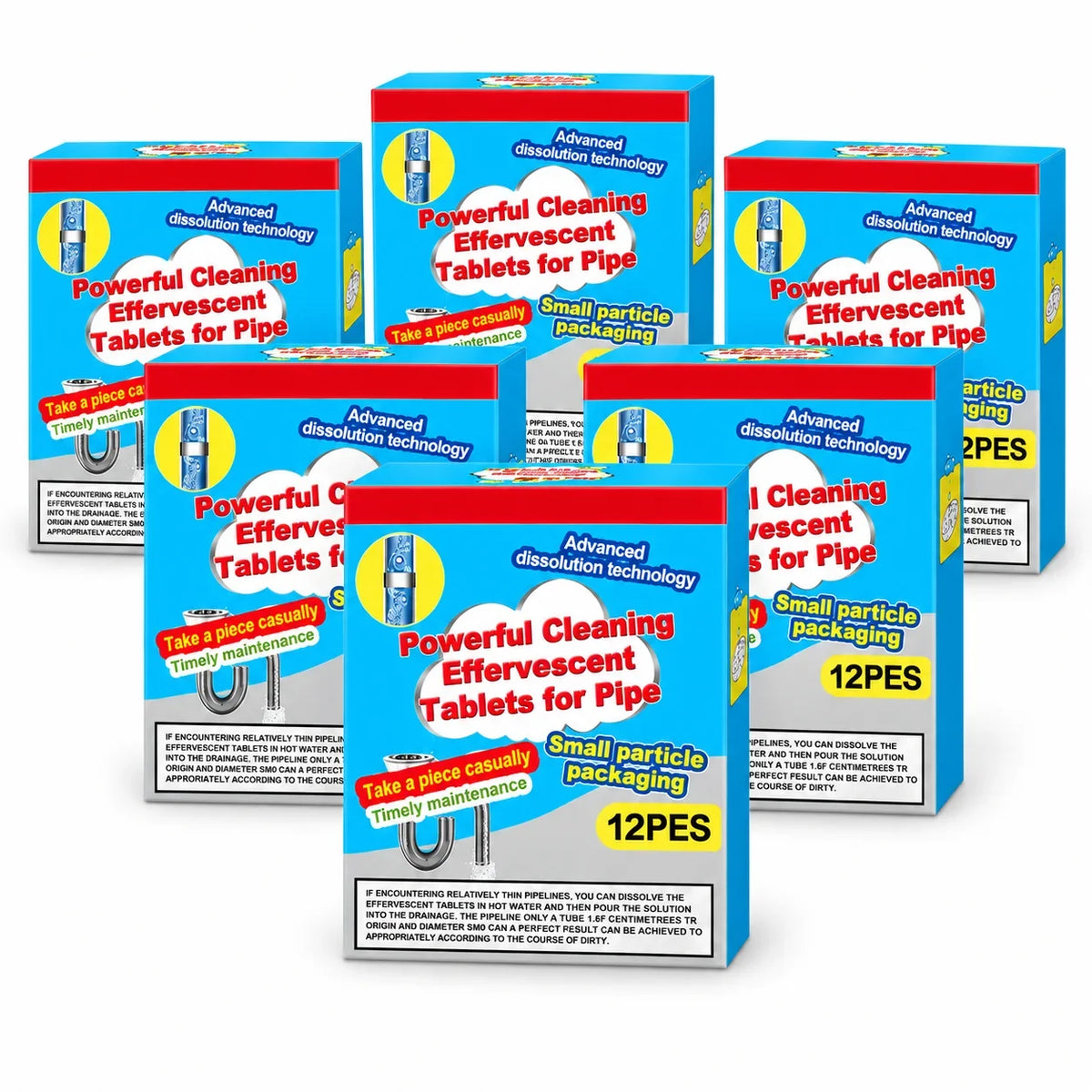 ❤️Powerful Cleaning Effervescent Tablets for Pipe, Fast Dissolve Hair Grease Clogs, Deodorizing Antibacterial Pipe Cleaner for Sink Toilet Floor Drain