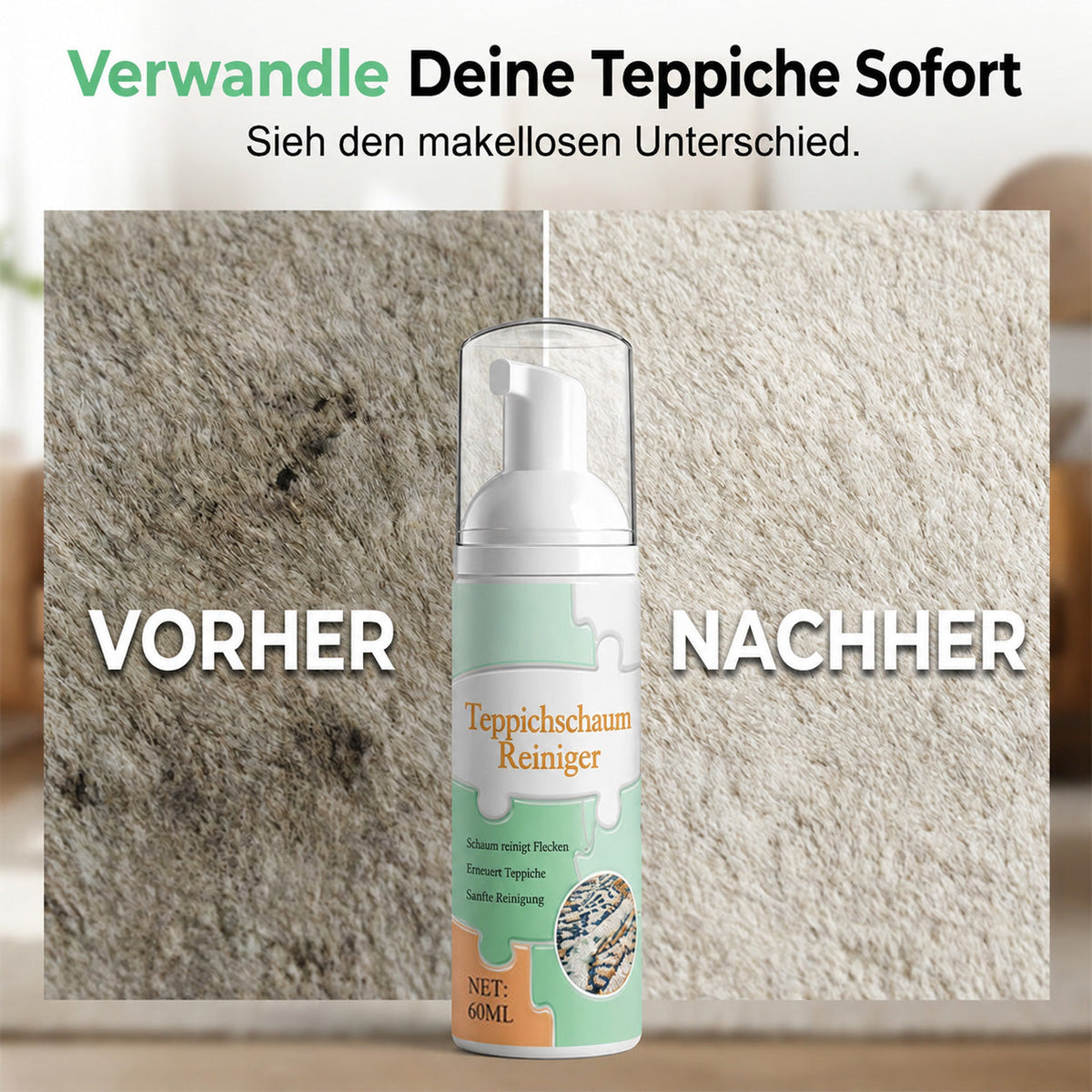 🔥Zeitlich begrenztes Angebot: 50 % Rabatt🔥 Wasserloser Teppichschaum-Fleckenentferner inklusive Handtuch