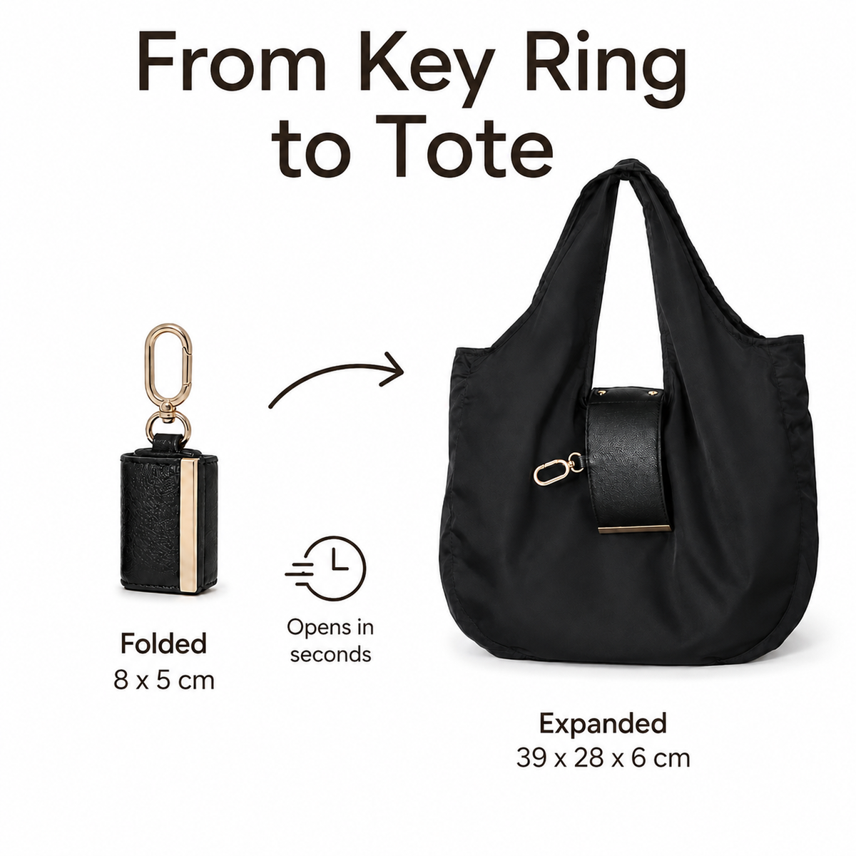 FoldAway™ Everyday Keychain Tote Bag
