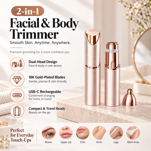 Upgraded 2-in-1 Brow & Body Hair Trimmer