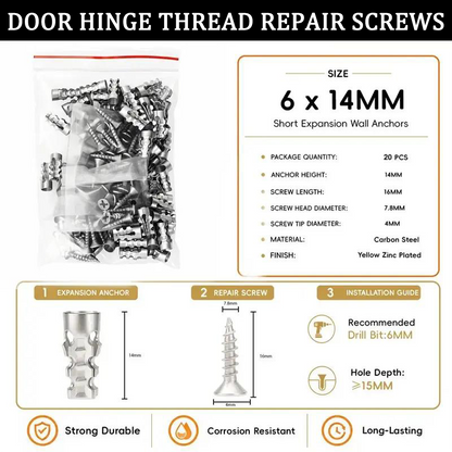 🔥 Heavy Duty Hinge Repair Kit For Loose & Stripped Screws