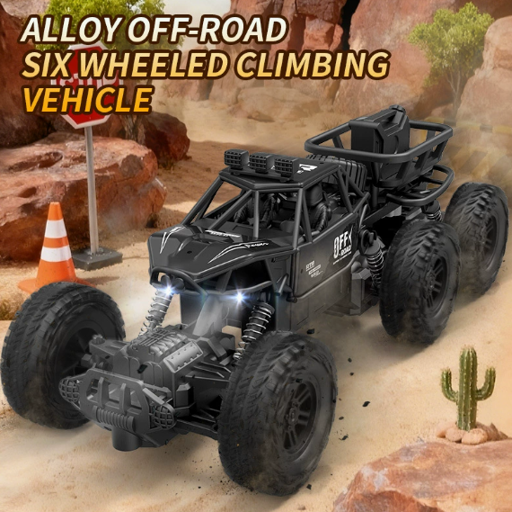 6-Wheel Alloy RC Off-Road Climbing Truck – Heavy-Duty Remote Control Car for Kids