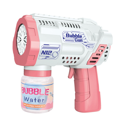 12-Hole Automatic Bubble Machine Gun – Handheld Kids Bubble Blaster