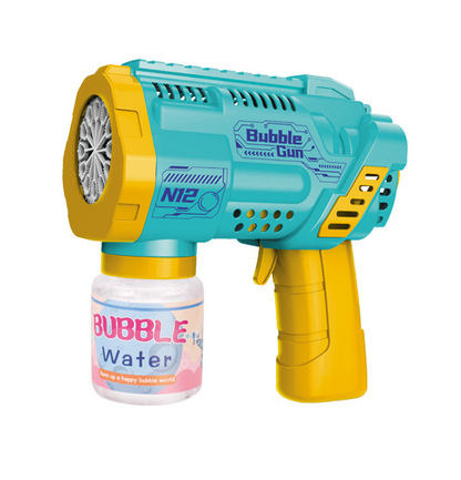 12-Hole Automatic Bubble Machine Gun – Handheld Kids Bubble Blaster