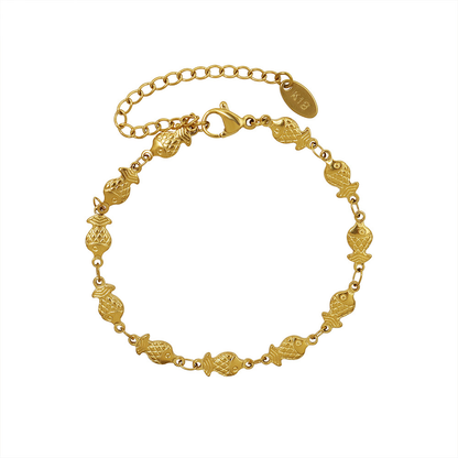 Minimalist Fish Tail Bracelet – 18K Gold Plated Titanium Steel Cute Japanese Style Jewelry