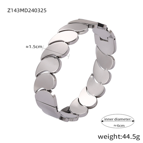 Geometric Layered Bangle Bracelet – Water Drop Design 18K Gold Plated Titanium Steel Jewelry