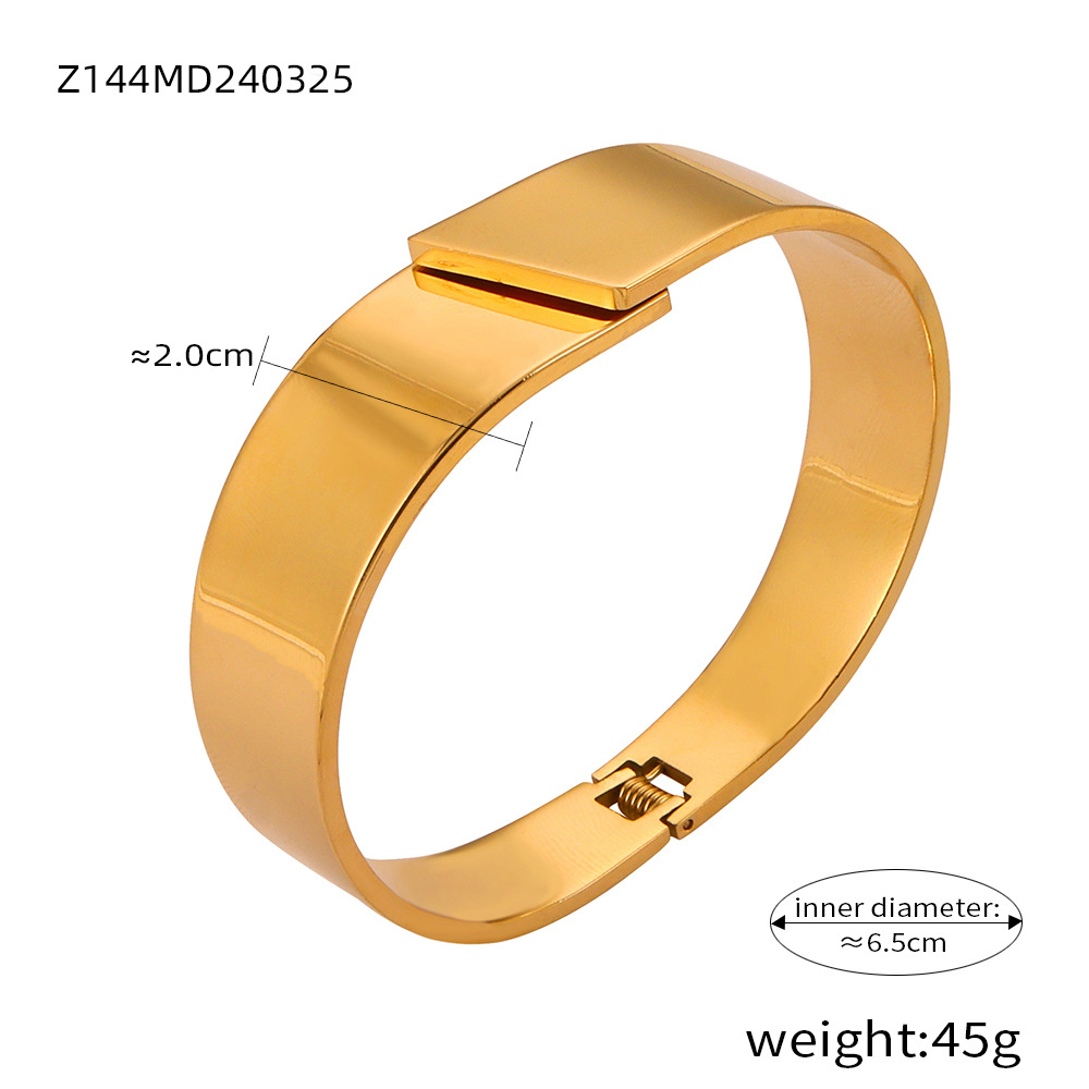 Geometric Layered Bangle Bracelet – Water Drop Design 18K Gold Plated Titanium Steel Jewelry