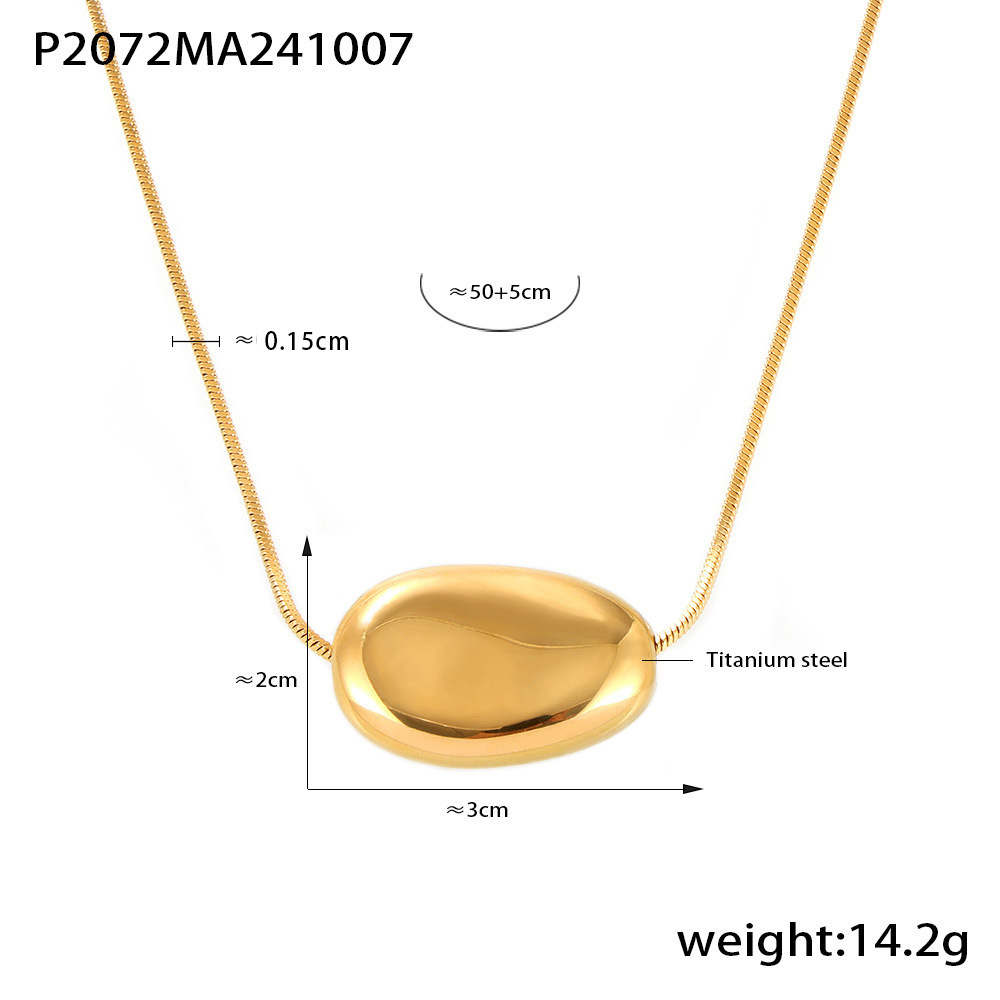 Double Layer Lucky Bean Necklace – 18K Gold Plated Titanium Steel Trendy Choker