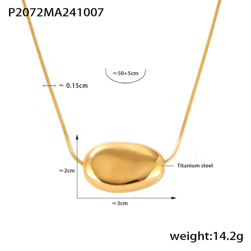 Double Layer Lucky Bean Necklace – 18K Gold Plated Titanium Steel Trendy Choker