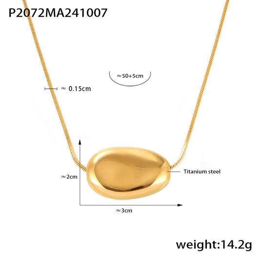 Double Layer Lucky Bean Necklace – 18K Gold Plated Titanium Steel Trendy Choker