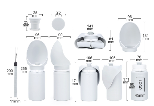 Foldable soft silicone dog outdoor water cup and water bottle 500ml