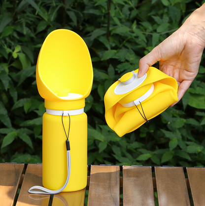 Foldable soft silicone dog outdoor water cup and water bottle 500ml