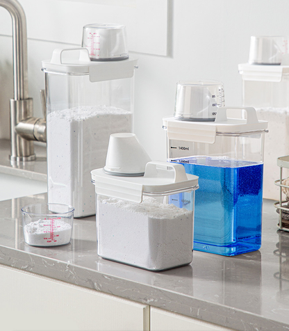 Japanese laundry powder and liquid detergent storage box