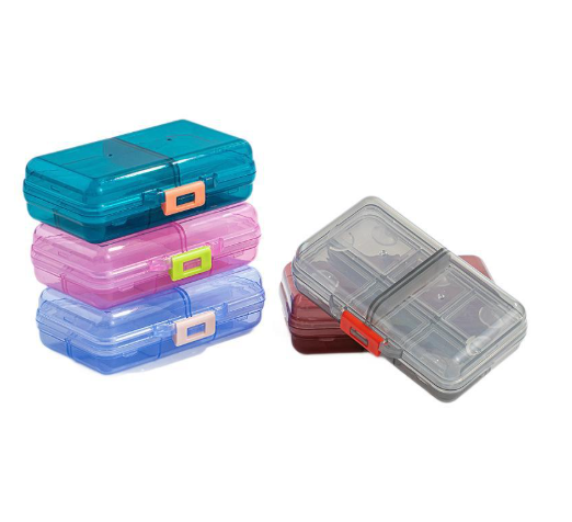 Portable large-capacity travel 8-slot pill organizer box