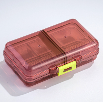Portable large-capacity travel 8-slot pill organizer box