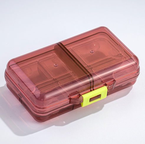 Portable large-capacity travel 8-slot pill organizer box