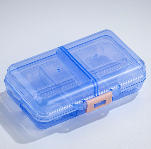 Portable large-capacity travel 8-slot pill organizer box