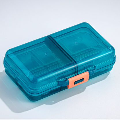 Portable large-capacity travel 8-slot pill organizer box