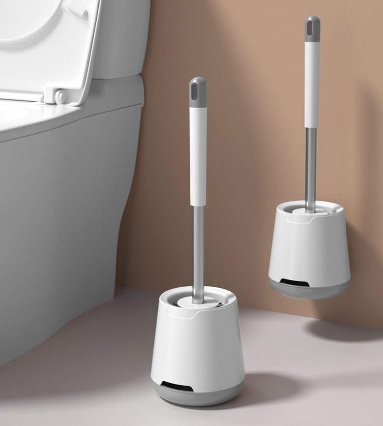 Toilet brush with soft bristles, no dead corners, and with a base.