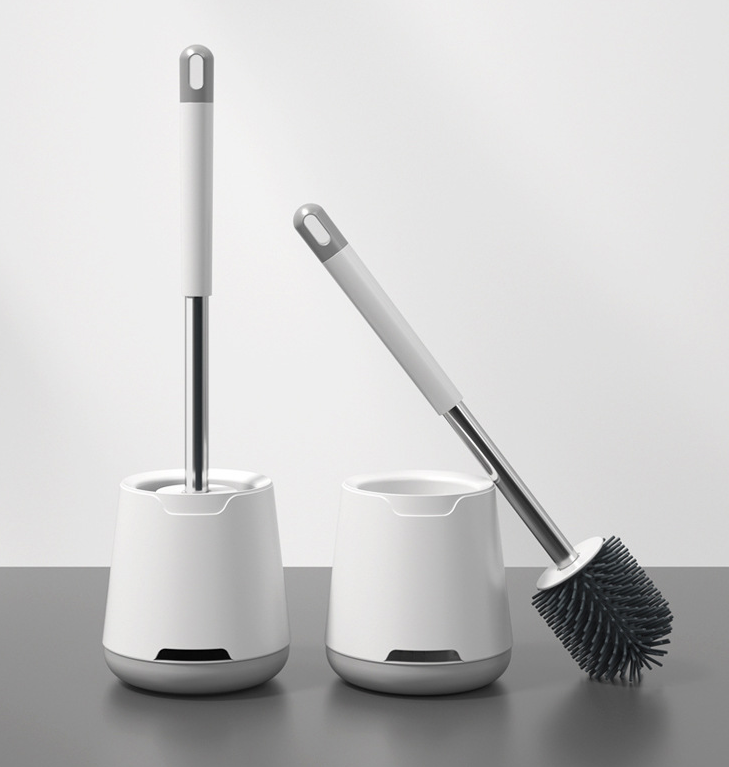 Toilet brush with soft bristles, no dead corners, and with a base.