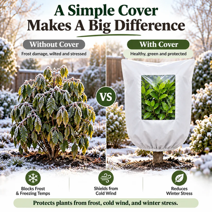 Plant Frost Protection Cover – Reusable Cover for Pots, Shrubs & Young Trees