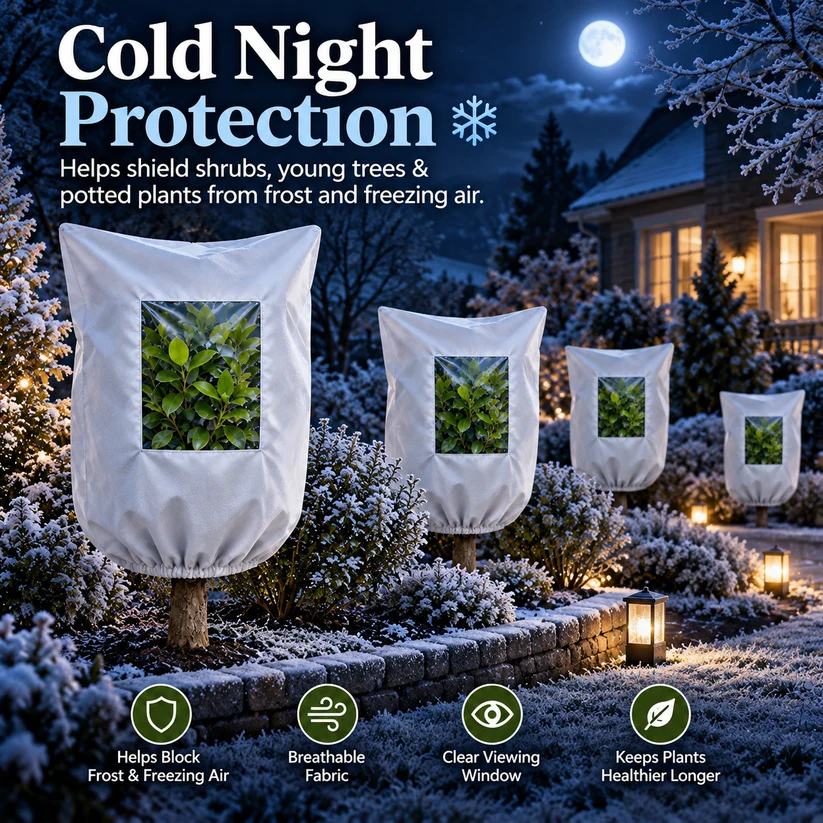 Plant Frost Protection Cover – Reusable Cover for Pots, Shrubs & Young Trees