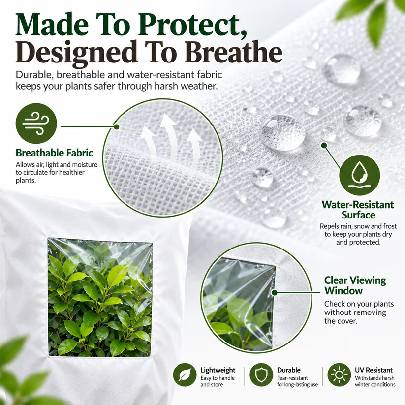 Plant Frost Protection Cover – Reusable Cover for Pots, Shrubs & Young Trees