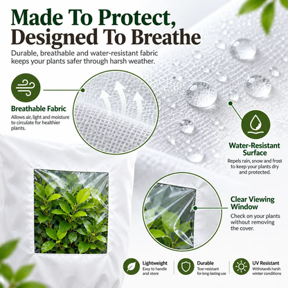 Plant Frost Protection Cover – Reusable Cover for Pots, Shrubs & Young Trees