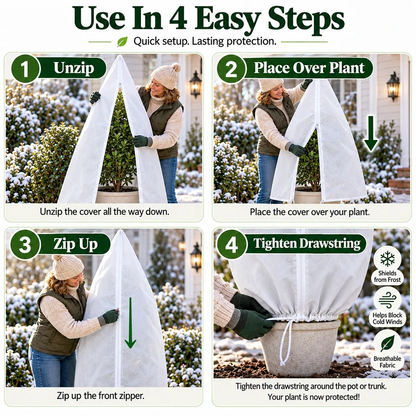 Plant Frost Protection Cover – Reusable Cover for Pots, Shrubs & Young Trees