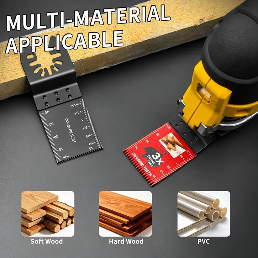 Japanese-Tooth Oscillating Saw Blades — Universal Fit