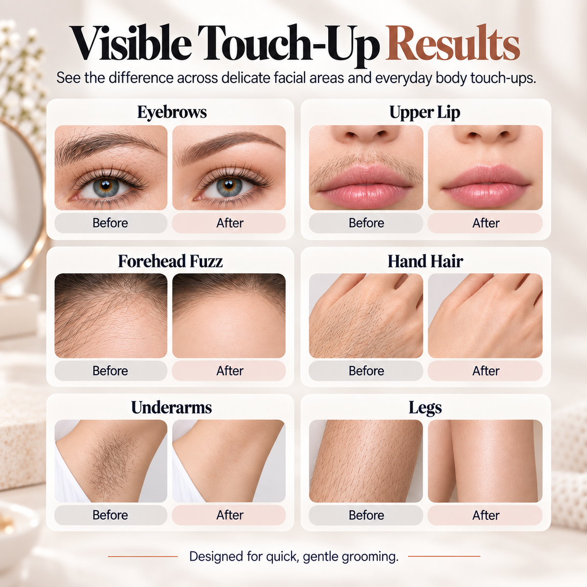 Upgraded 2-in-1 Brow & Body Hair Trimmer