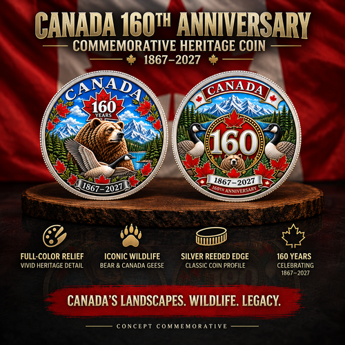 🍁Canada 160th Anniversary Commemorative Heritage Coin