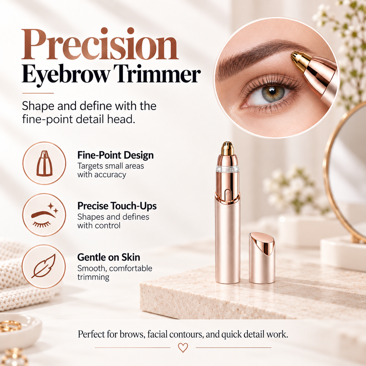 Upgraded 2-in-1 Brow & Body Hair Trimmer