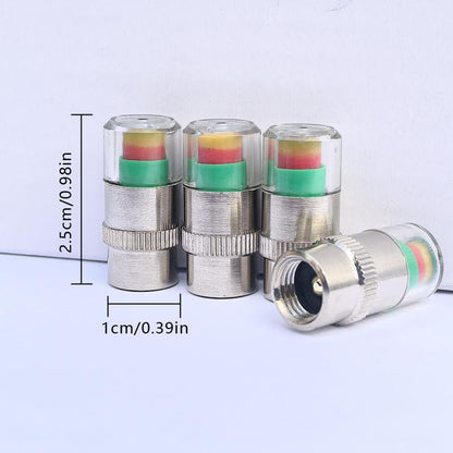 4PCS Tire Pressure Monitoring Valve Caps for Cars, Motorcycles & Bikes