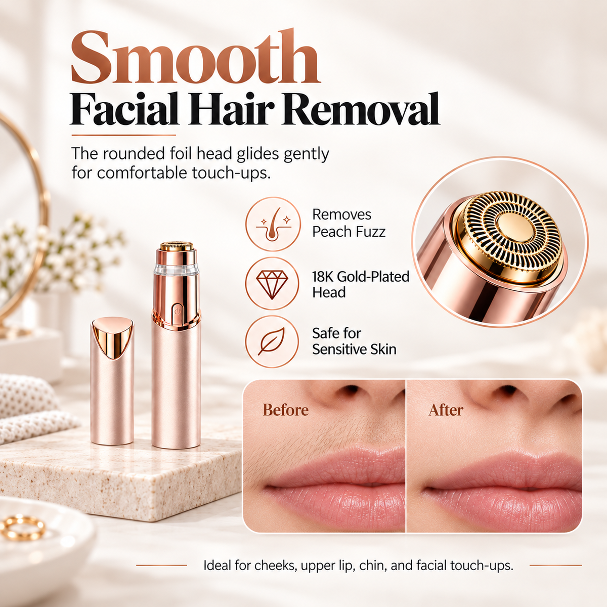 Upgraded 2-in-1 Brow & Body Hair Trimmer