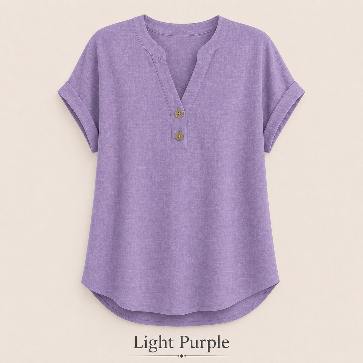 2026 Hot Style Women’s V-Neck Henley Top – Casual Loose Short Sleeve Dressy Blouse & Basic Tee