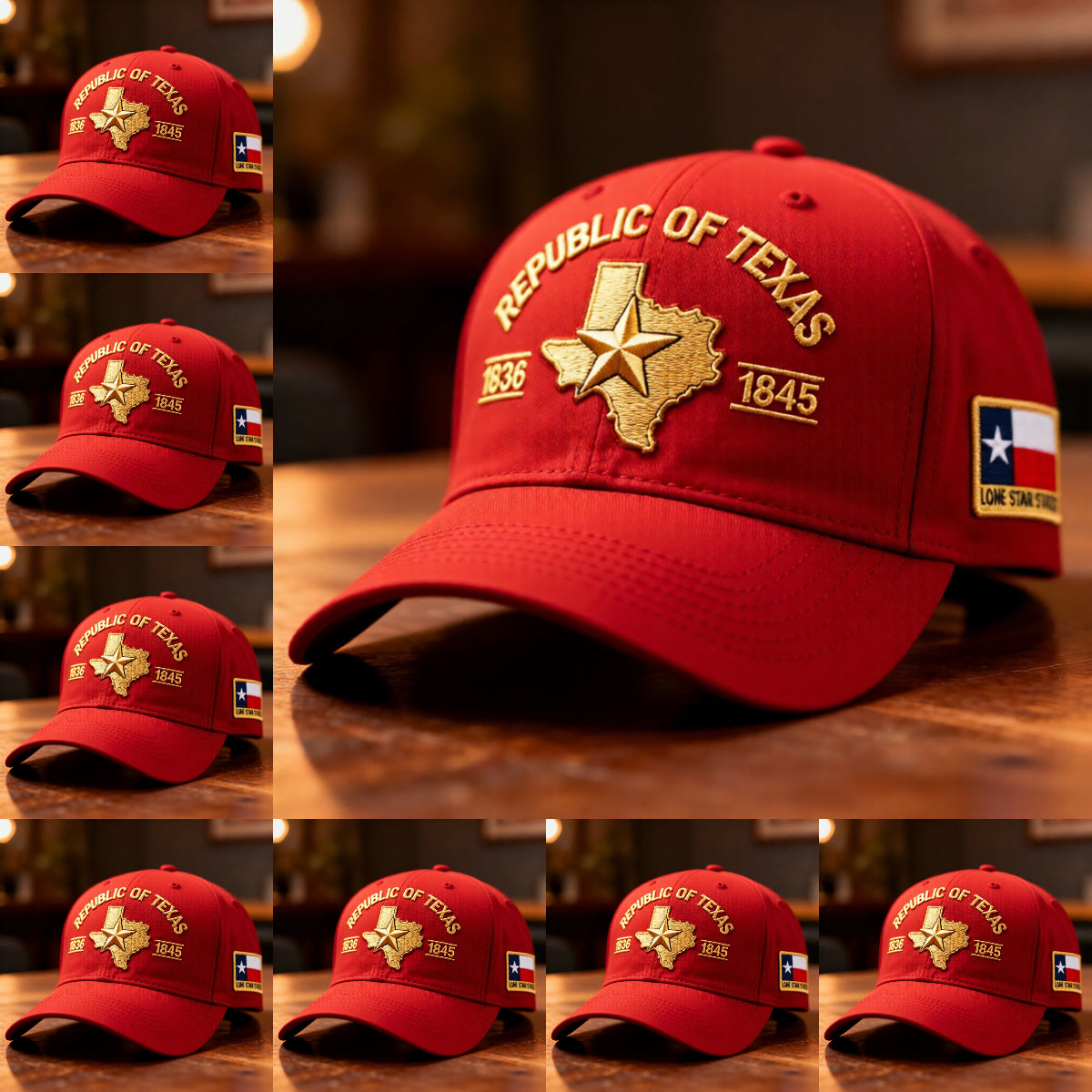 🔥 Republic of Texas Embroidered Hat – Premium Lone Star Heritage Cap