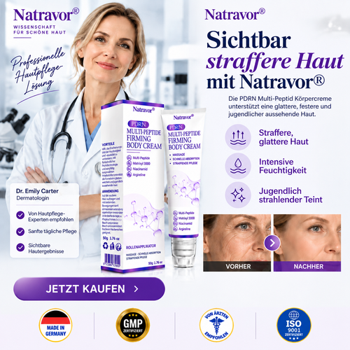 Natravor®🎗️ PDRN Multi-Peptid Straffende Körpercreme ｜ Anti-Aging Pflege, Feuchtigkeit, Straffung & Lifting für ein glatteres, ebenmäßigeres Hautbild