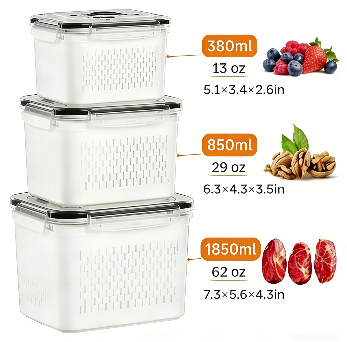 Fruit & Vegetable Storage Box Set