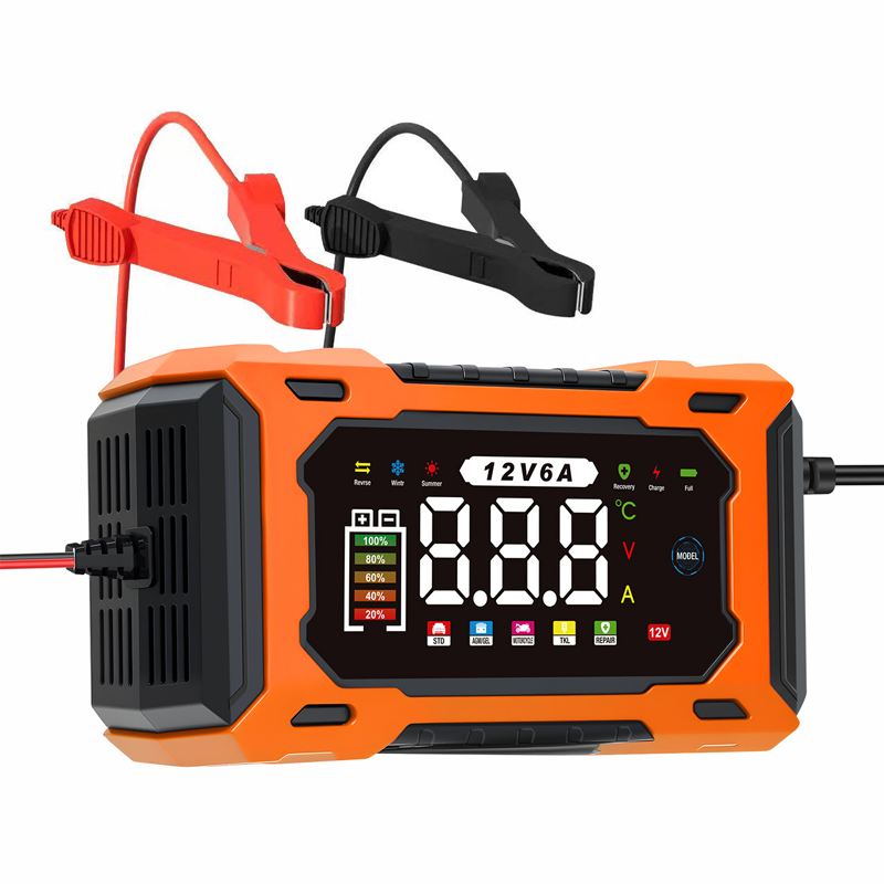 ⏳⏳Time-Limited Special⏰12V 6A Smart Car Battery Charger – Pulse Repair Technology, Auto Maintain & Desulfation