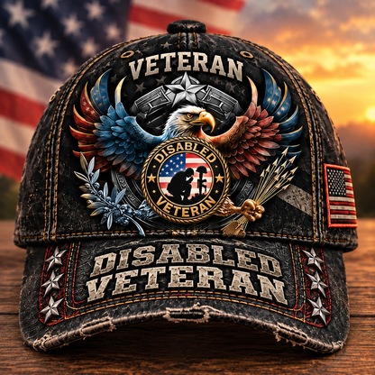 🇺🇸 Premium Disabled Veteran Eagle Tribute Cap