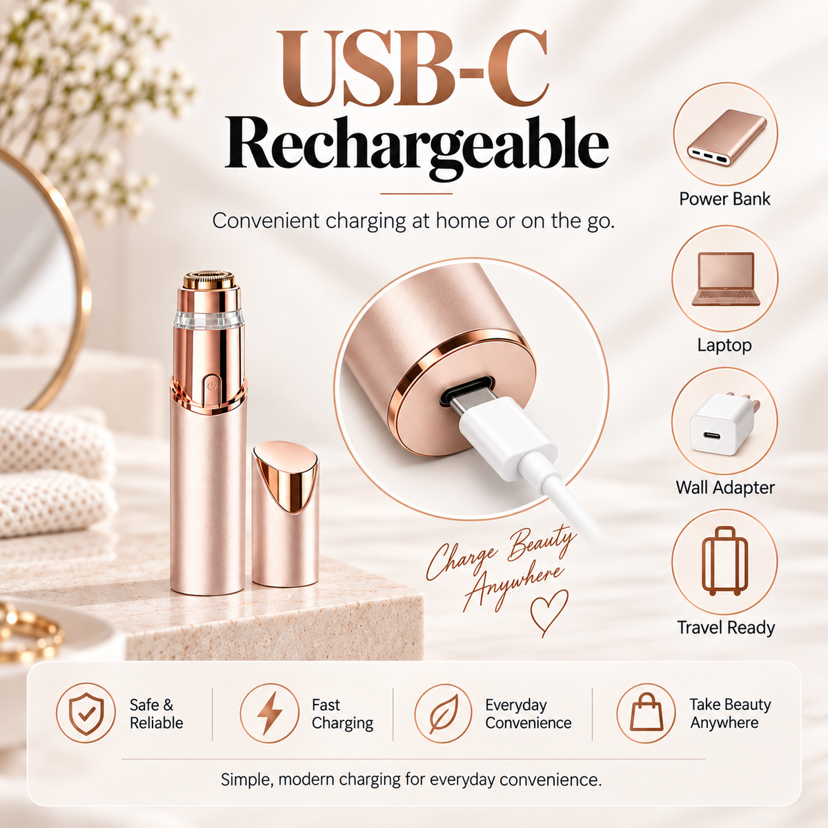 Upgraded 2-in-1 Brow & Body Hair Trimmer