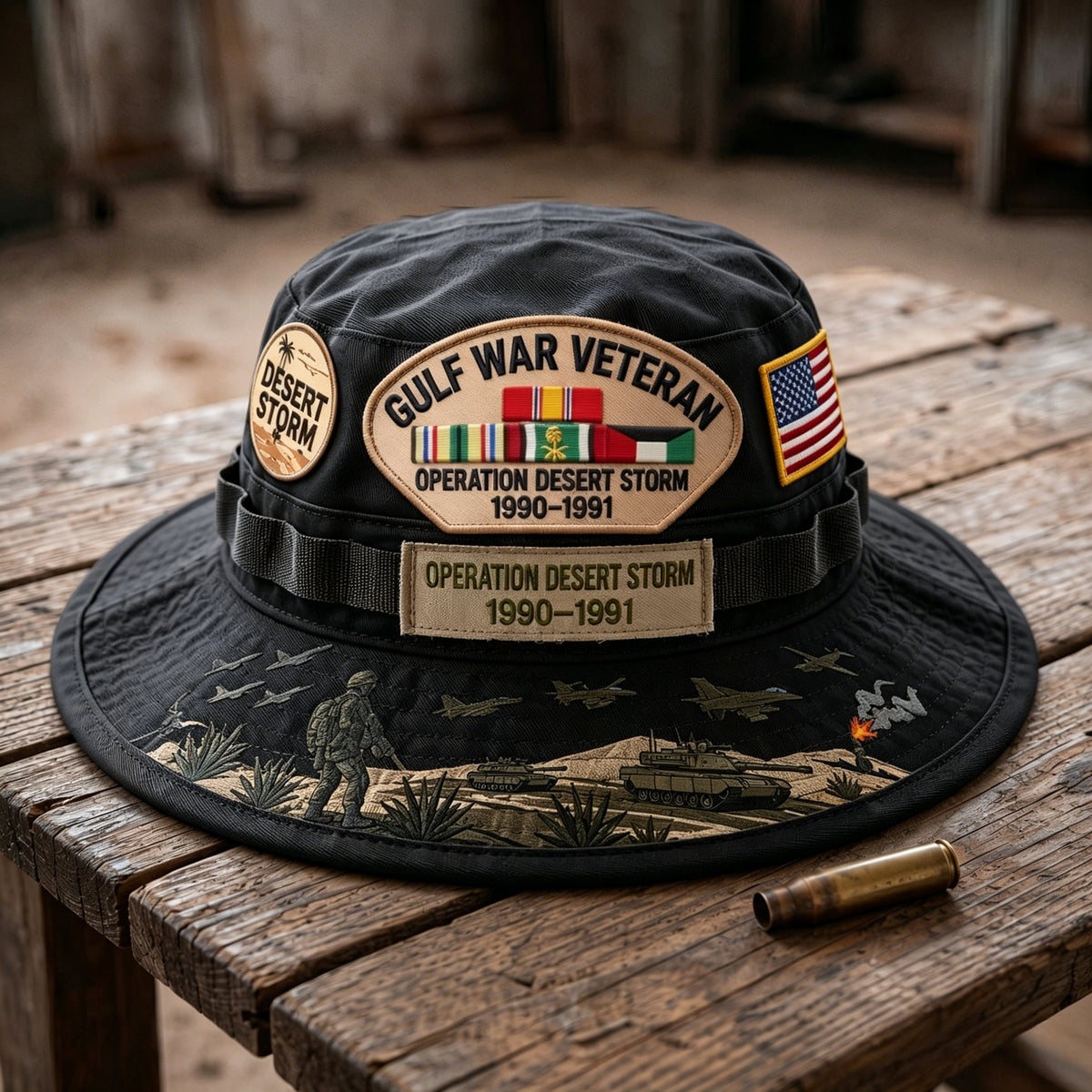 Gulf War Veteran Desert Storm Tribute Boonie Hat