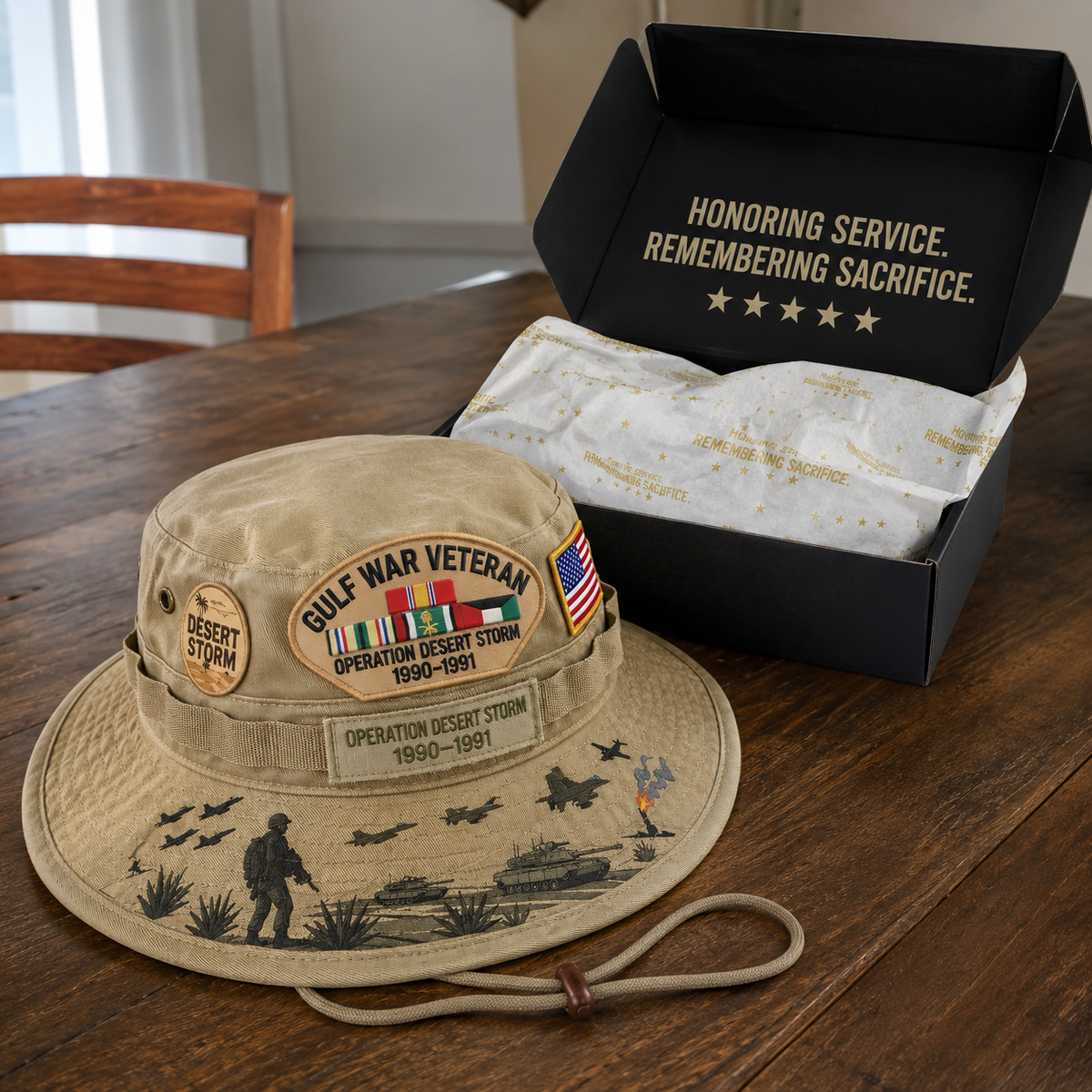 Gulf War Veteran Desert Storm Tribute Boonie Hat